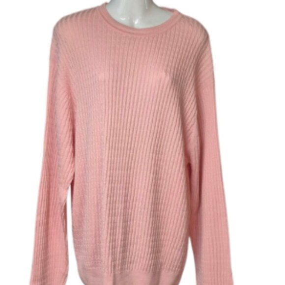 Alex Cannon  Pink Ribbed Women's Sweater Crew Neck 100% Cotton Women's Large - Picture 14 of 14